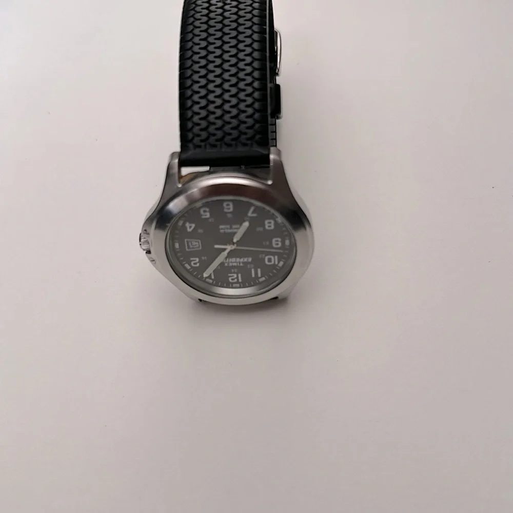 Timex Expedition 50m Water Resistance Black & Silver Men's Watch Rubber Strap - Picture 9 of 10
